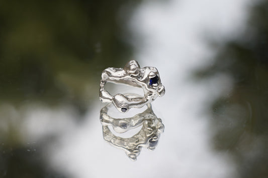 Chunky Coral with Sapphires